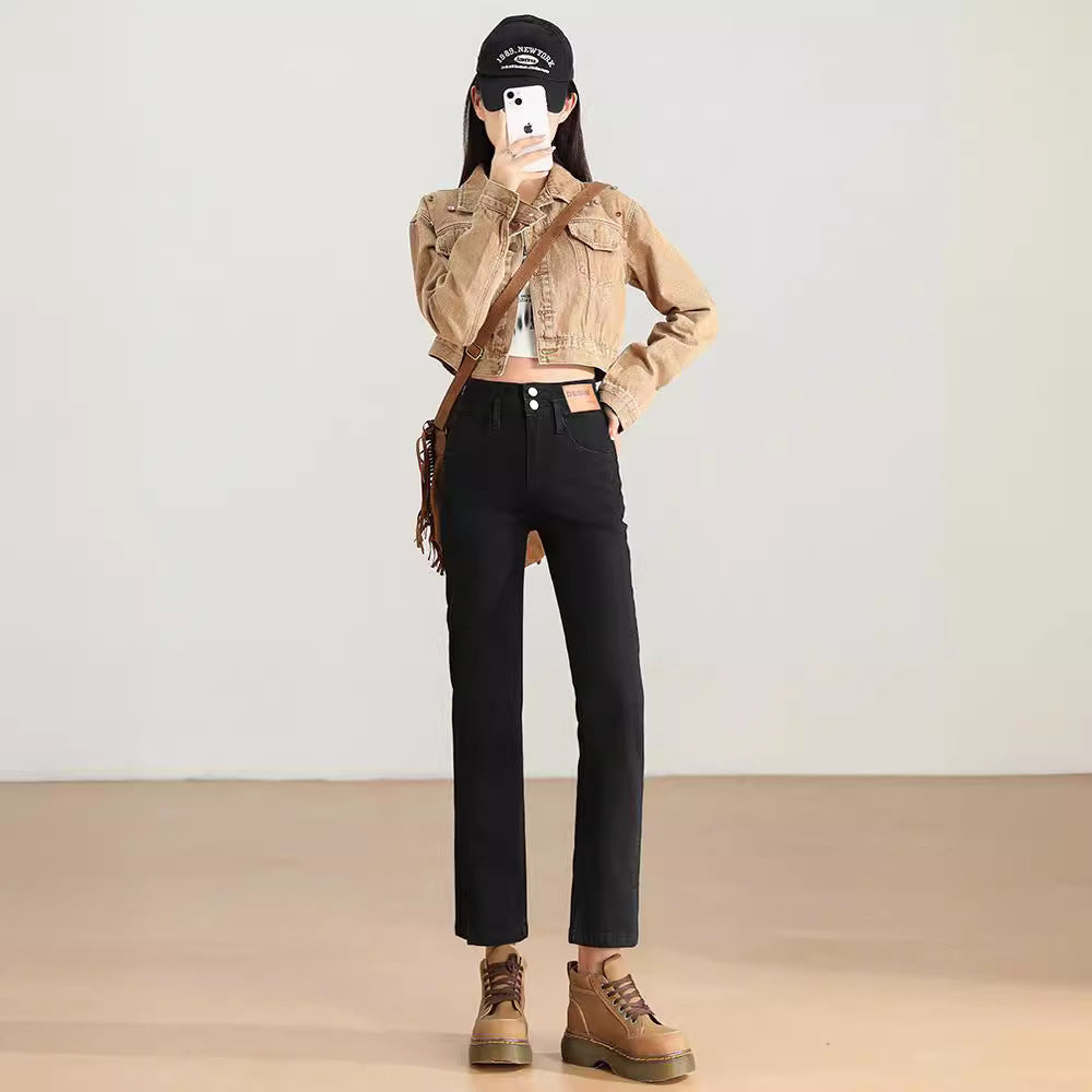 High Waist Slimming And Fashionable Design Popular Ankle-length Cigarette Pants - D&A