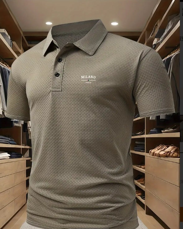 Men's Printed Short-sleeved Lapel Shirt Polo Color01 - D&A