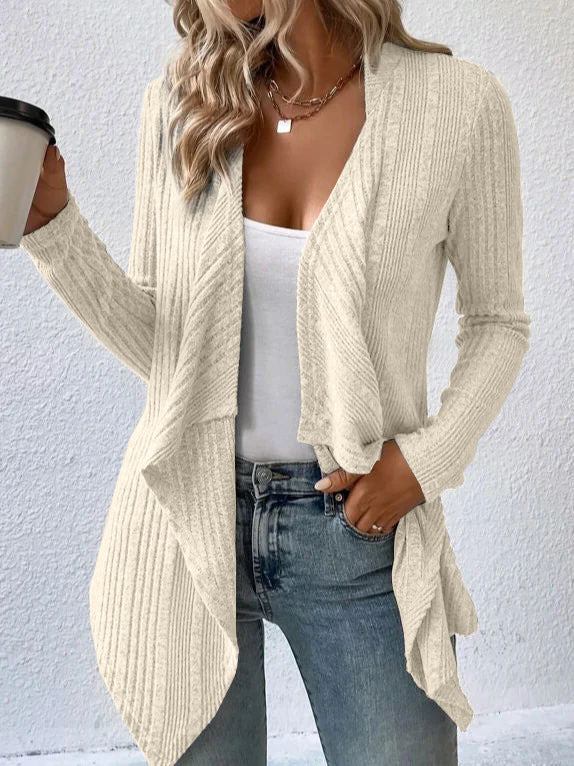 Cardigan Long Sleeve Sweater Casual Women's Clothing Apricot - D&A