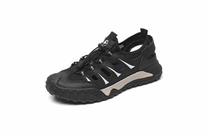 Outdoor Sports Upstream Dry Breathable Large Hole Mesh Surface Shoes Black - D&A