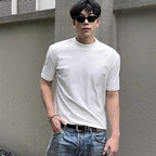 Summer Shoulder Half Turtleneck Cuff Short Sleeve - D&A