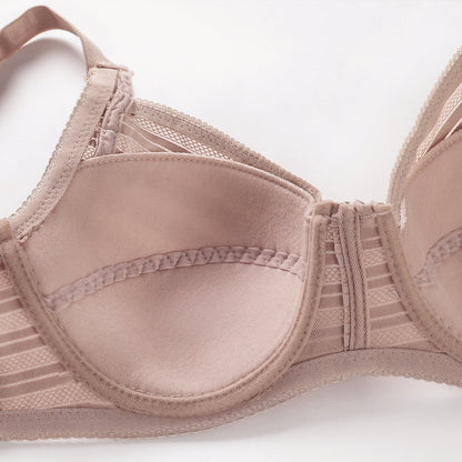 Striped Plus Size Bra Push Up Thin Breathable Bra - D&A