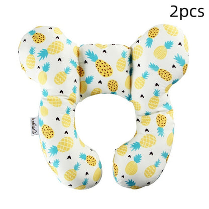 Infant Pillow Baby Bed U-Shaped Safety Seat Neck Guard Fixed Stereotyped Stroller Pillow Pineapple 2pcs OPP - D&A
