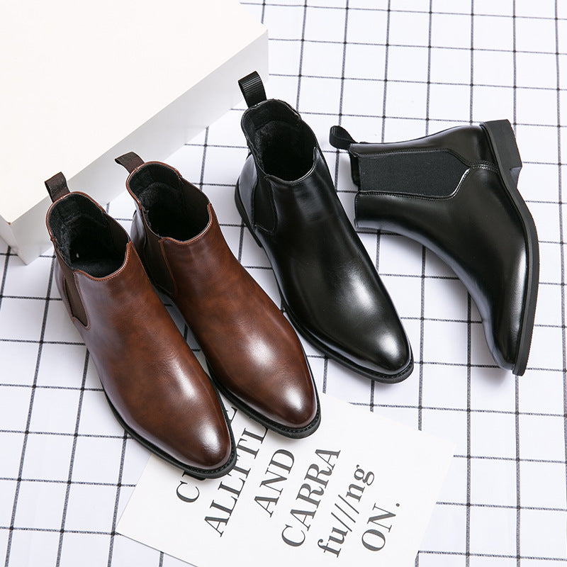 Autumn And Winter Fleece-lined Men's Plus Size Fashion Short Boots - D&A