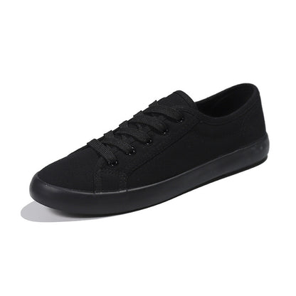 Korean Style All Black Slimming Versatile Pure Breathable Flat Work Shoes All Black - D&A