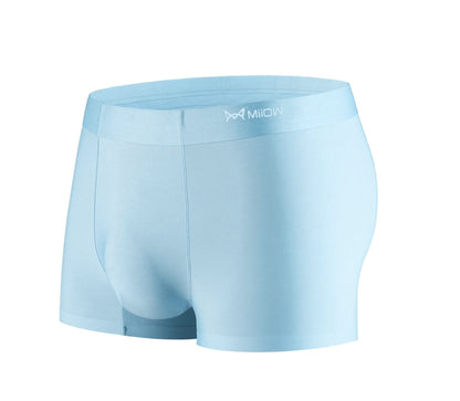 Ice Silk Seamless Men's Underwear Soft Breathable Comfortable Summer Boxer Shorts Blue 1PCS - D&A