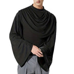 Men's High Collar Slim Fit Long Sleeves Swing Collar T-shirt - D&A
