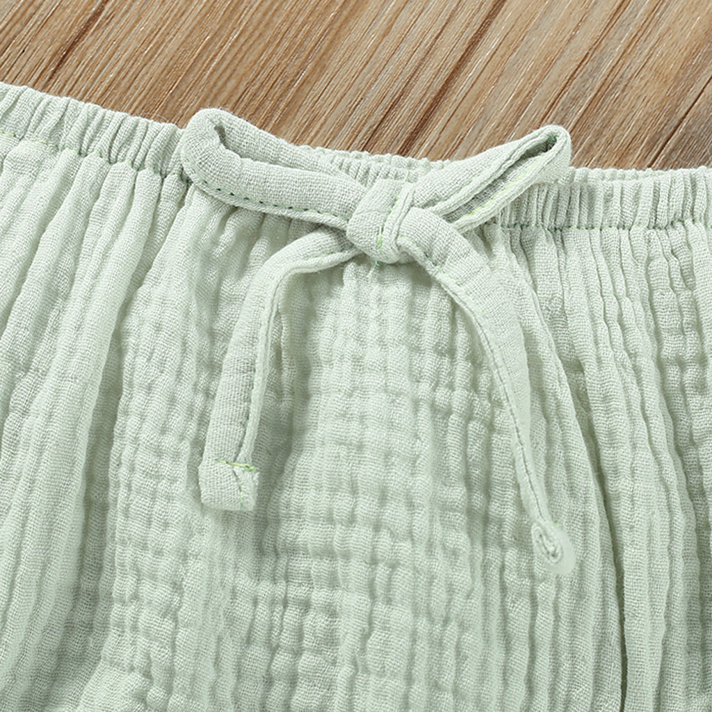 Girls' Solid Color Sling Top Hot Pants Suit - D&A