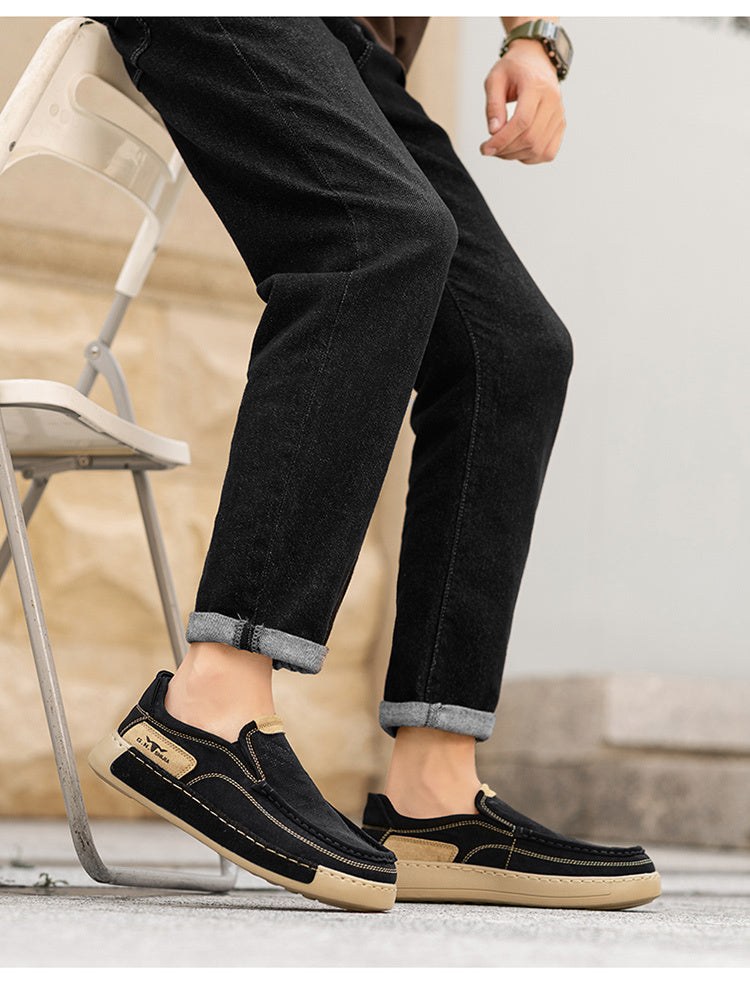 Casual Men's Shoes Lightweight Soft Sole Slip-on Dad Shoes - D&A