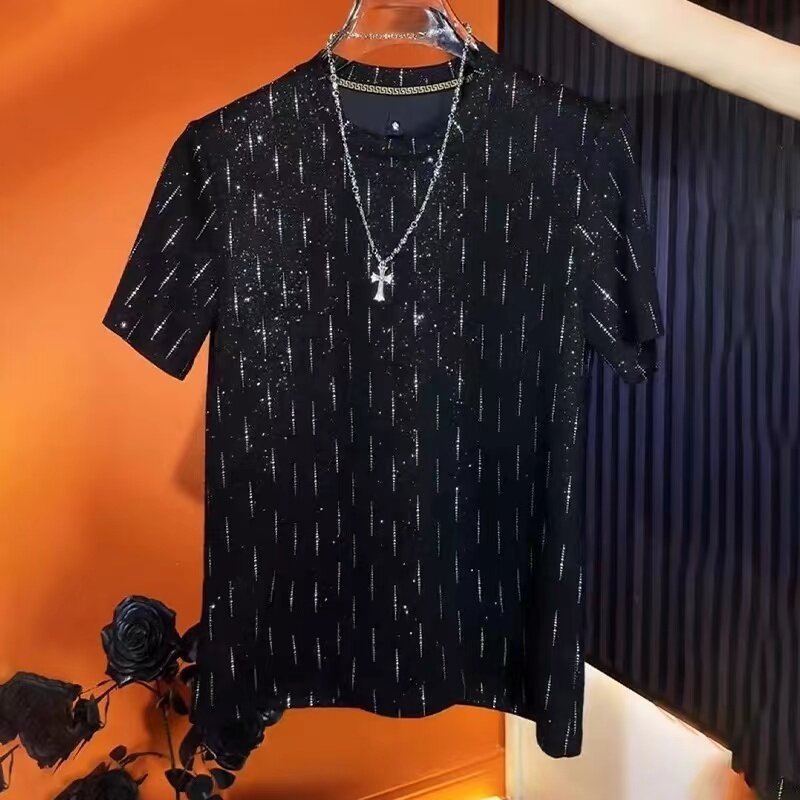 Men's Crew Neck Casual Half Sleeve Short Sleeve T-shirt Starry Top - D&A