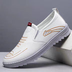 Men's Leather Shoes Spring Leisure Slip-on White - D&A