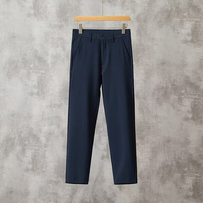 Comfort And Casual Men's Slim-fit Straight Trousers Blue - D&A
