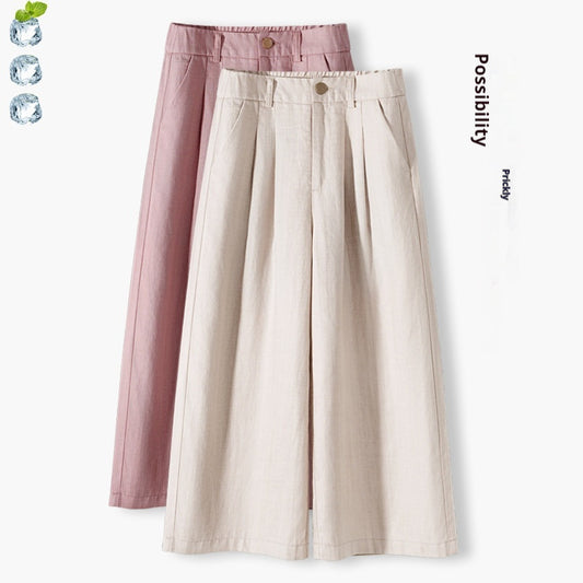 Thin Casual Straight-leg Cotton And Linen Wide-leg Pants - D&A