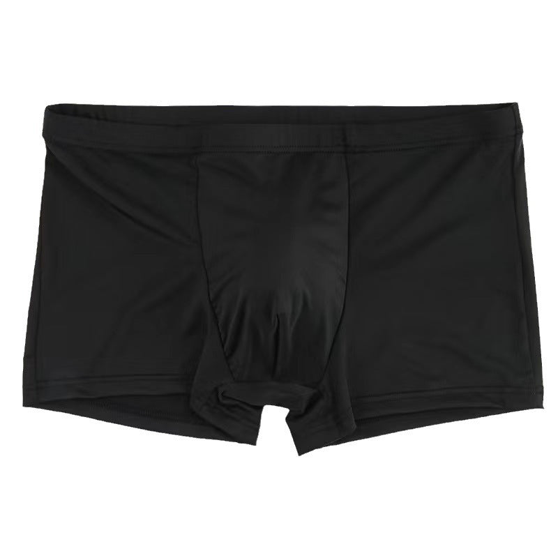 Men's Boxer Ice Silk Underwear Cup Combination U Convex Sexy - D&A