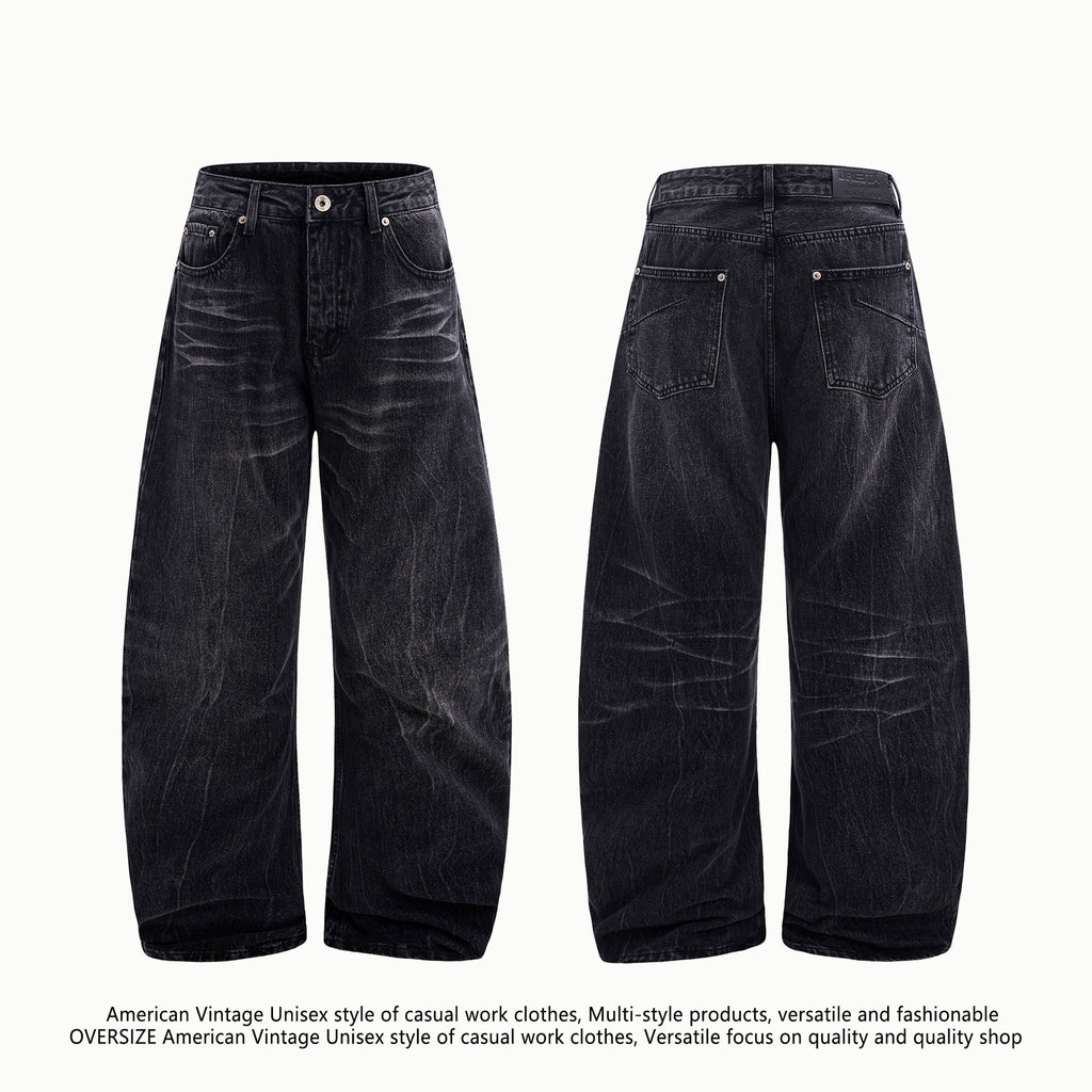 American Washed Old Lightning Crack Jeans - D&A