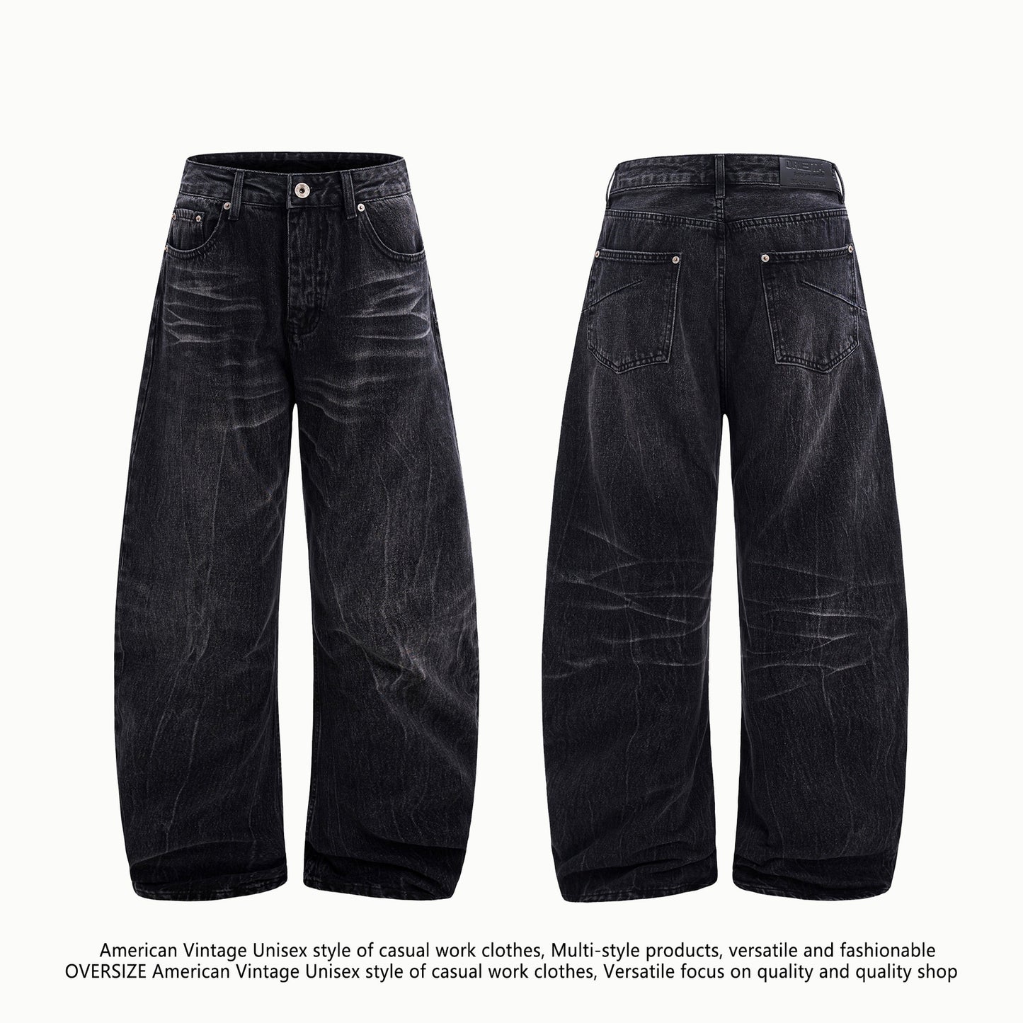 American Washed Old Lightning Crack Jeans - D&A