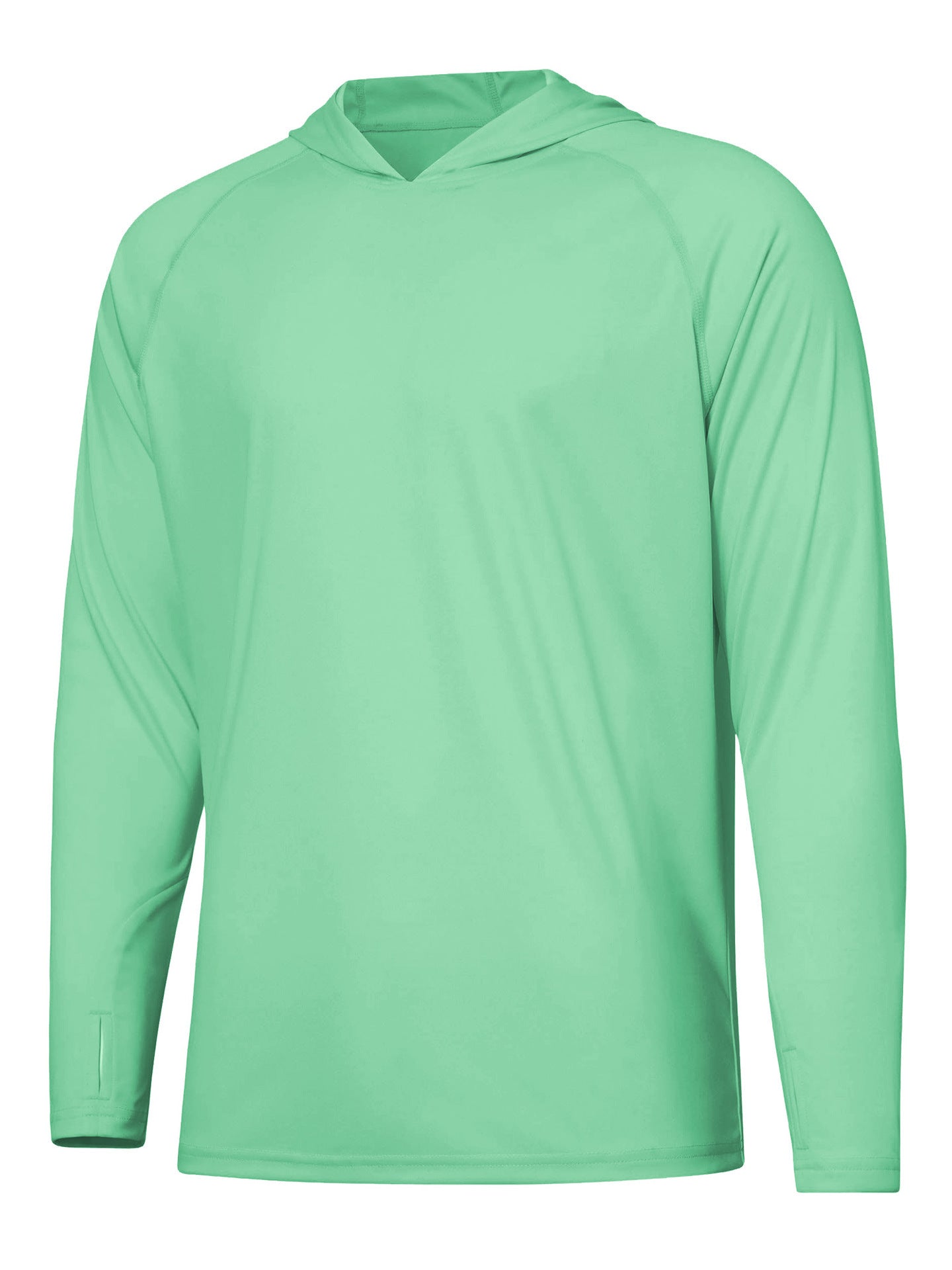 Outdoor UV-proof Fishing Long Sleeve Hooded Thin Top Protection Light Green - D&A