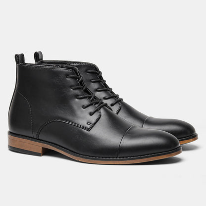 Plus Size Men's Chelsea Boots Inside Zipper Leather Boots KD891 - D&A