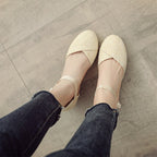 Wedge Sandals Women's Ankle-strap Buckle High Heel ML822 Beige - D&A