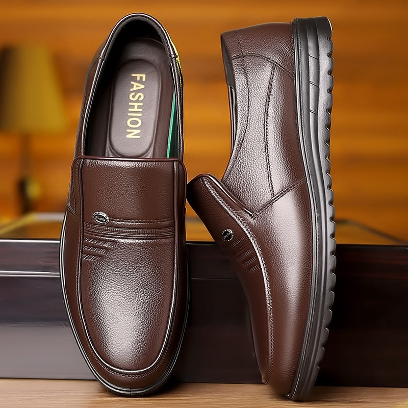 Men's Business Casual Non-slip Soft Leather Soft Sole Shoes - D&A