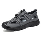 Summer Beach Hole Wading Rotating Button Sandals Men's Casual Shoes Gray - D&A