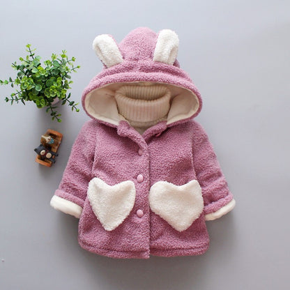 Girl Outerwear Children Clothing Warm Winter Coats Purple 73cm - D&A