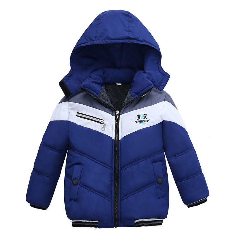 Long Sleeved Hooded Padded Jacket For Boys Blue - D&A