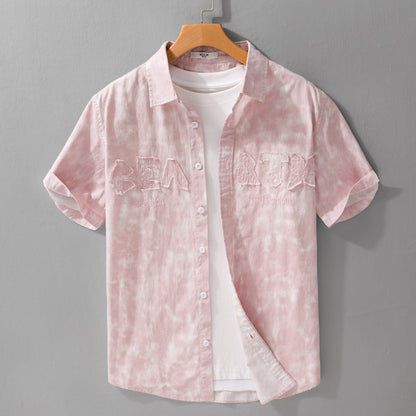 Summer Menswear Hanging Dyed Printed Simple Short Sleeve - D&A