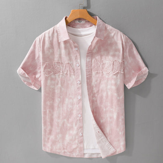 Summer Menswear Hanging Dyed Printed Simple Short Sleeve - D&A
