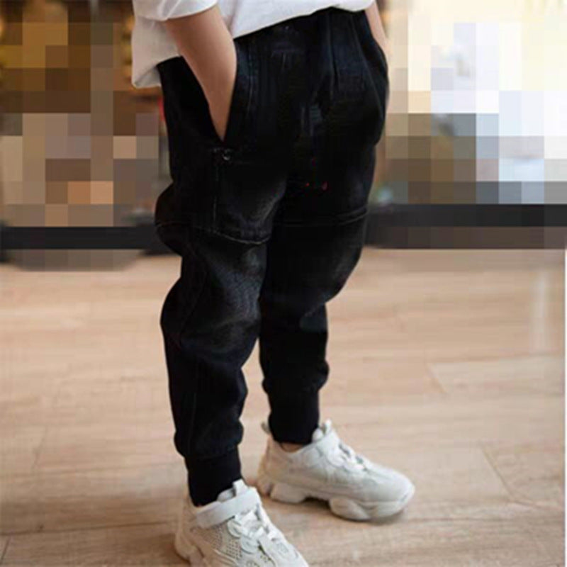 Kids Black Jeans Single Pants Spring And Autumn Boys Pants - D&A