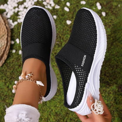 Women's Breathable Casual Shoes For Summer Interior Home Black - D&A