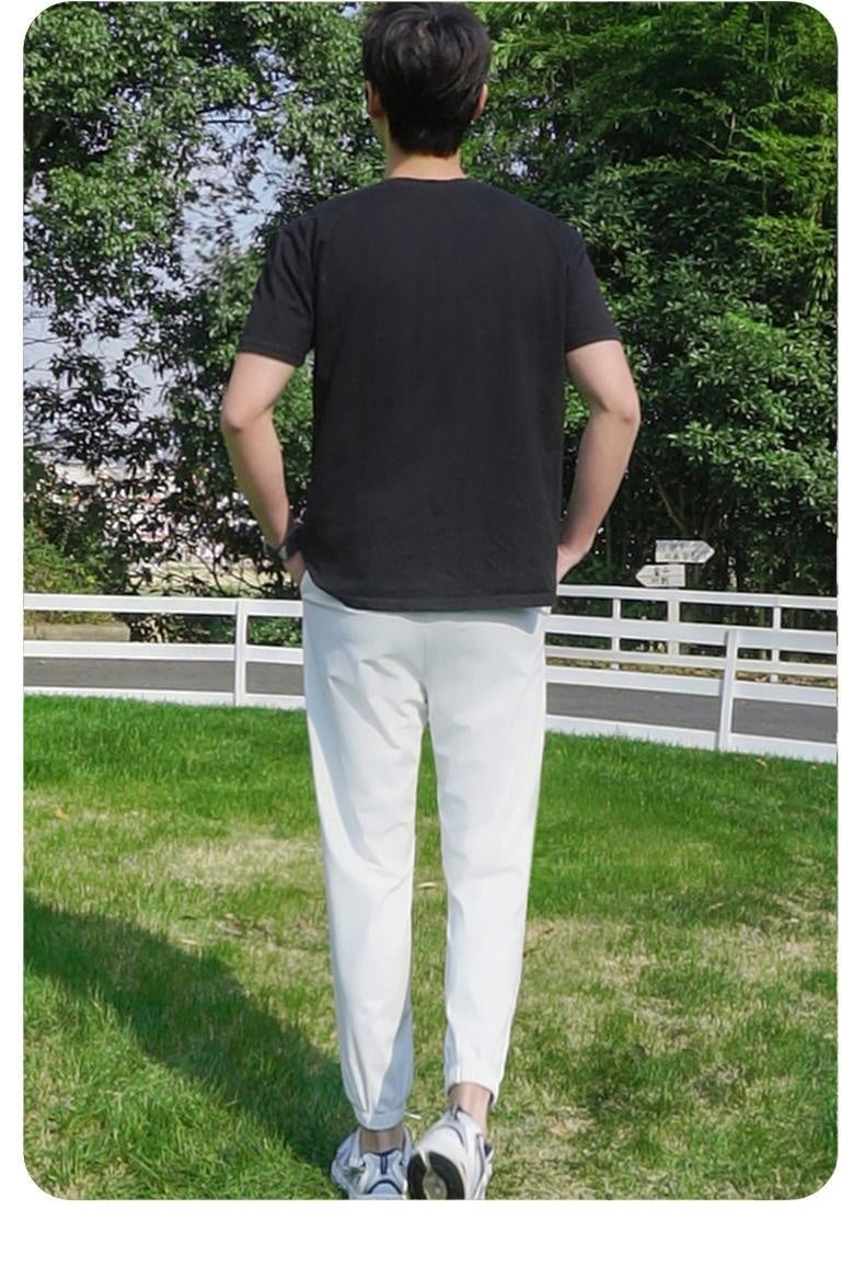 Ankle-tied Sun Protection Breathable High Waist Slimming Quick-drying Track Pants White - D&A