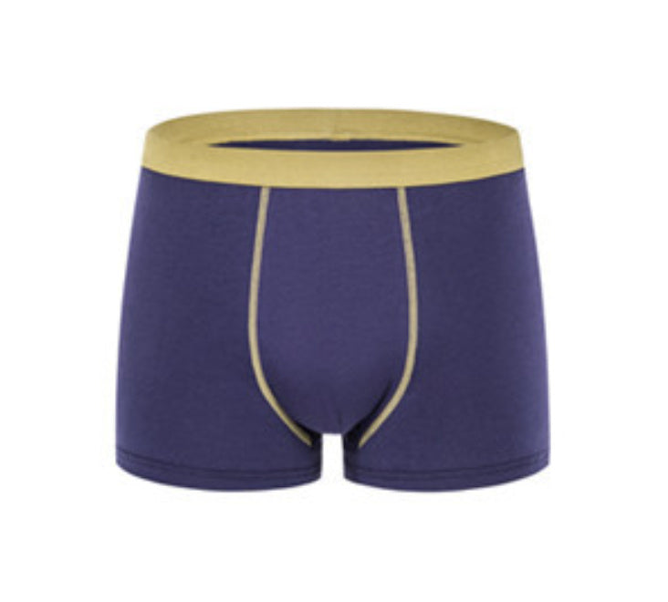 Men's Plus Size Cotton Men's Boxers 1PC Navy Blue - D&A