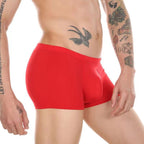 Men's Boxer Ice Silk Underwear Cup Combination U Convex Sexy Red - D&A