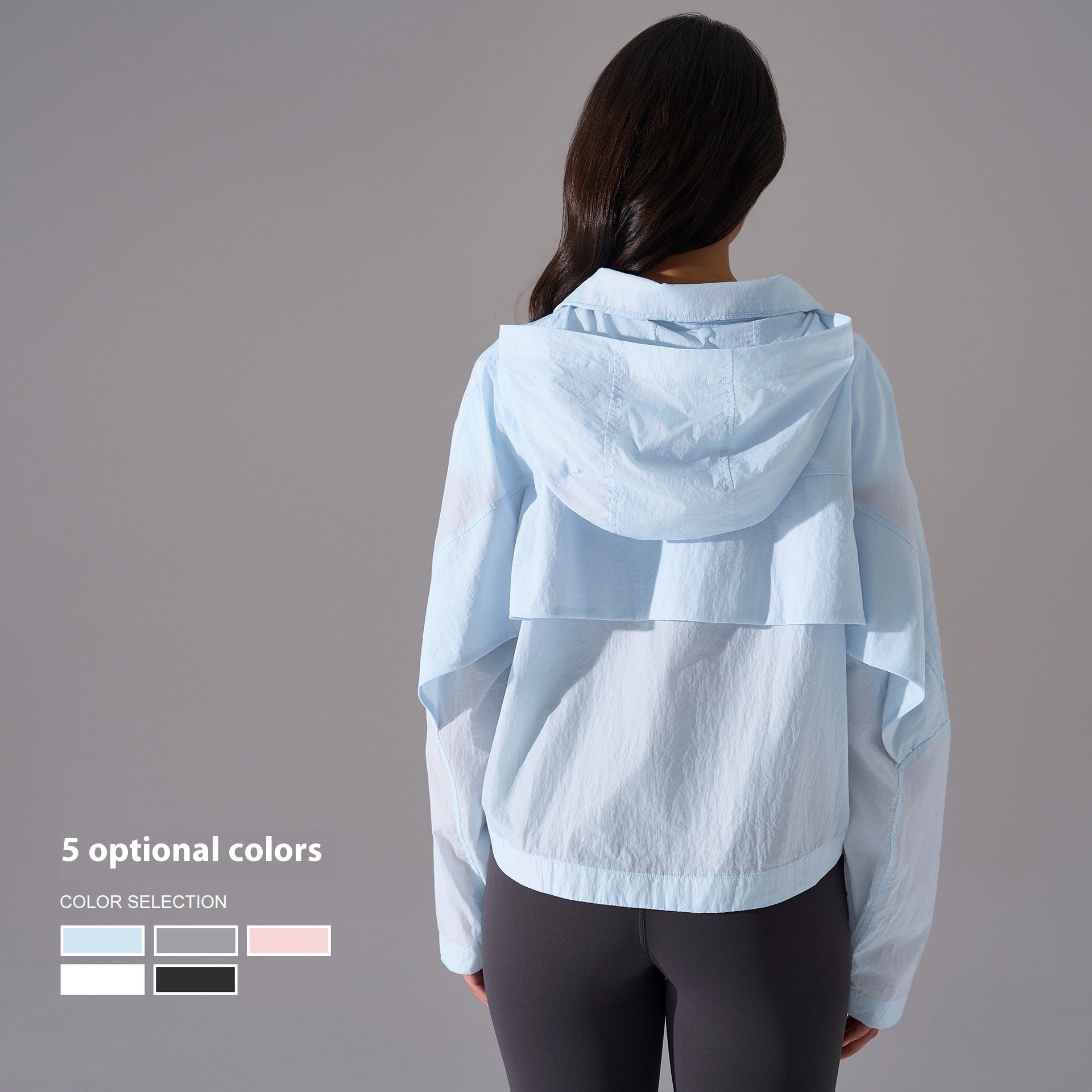 Lightweight Quick-drying Breathable Women's Hooded Long Sleeve Coat - D&A