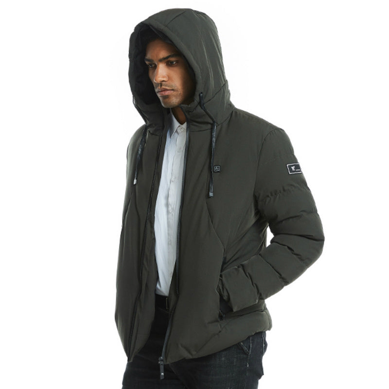 New Men Women Cotton Coat USB Smart Electric Heated Jackets Winter Thicken Down Hooded Outdoor Hiking Ski Clothing 7XL - D&A