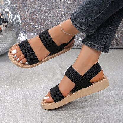 Women's Fashionable Flat Wedge Beach Sandals - D&A