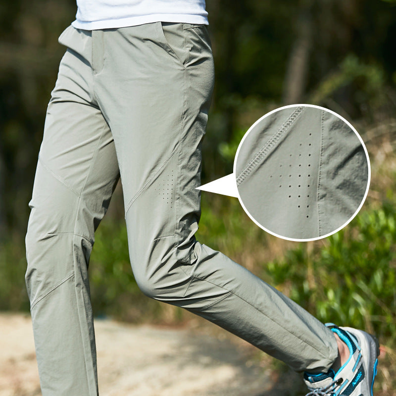Mesh Ice Silk Leisure Men's Plus Size Loose Elastic Outdoor Workout Pants - D&A