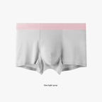 Seamless Men's Ice Silk Underwear Breathable Antibacterial Pink Gray - D&A