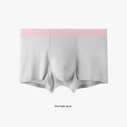 Seamless Men's Ice Silk Underwear Breathable Antibacterial Pink Gray - D&A