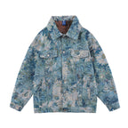 Creative Floral Denim Men Autumn Loose Men's And Women's Jackets - D&A