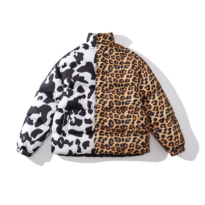 Color-blocking Thick Bread Clothes Loose Cotton-padded Jackets For Men And Women I - D&A
