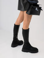 Autumn And Winter Horse Knight Boots High Leg Boot Thick Bottom Female Stretch Boots - D&A