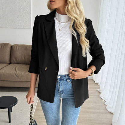 Women's Solid Color Fashion Concise Leisure Commute Suit Jacket - D&A