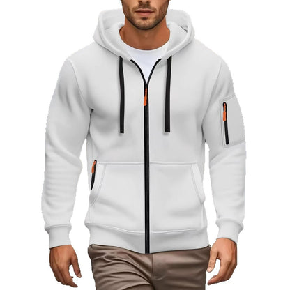 Zipper Hooded Sweatshirt Men's Sports Casual Cardigan Coat - D&A