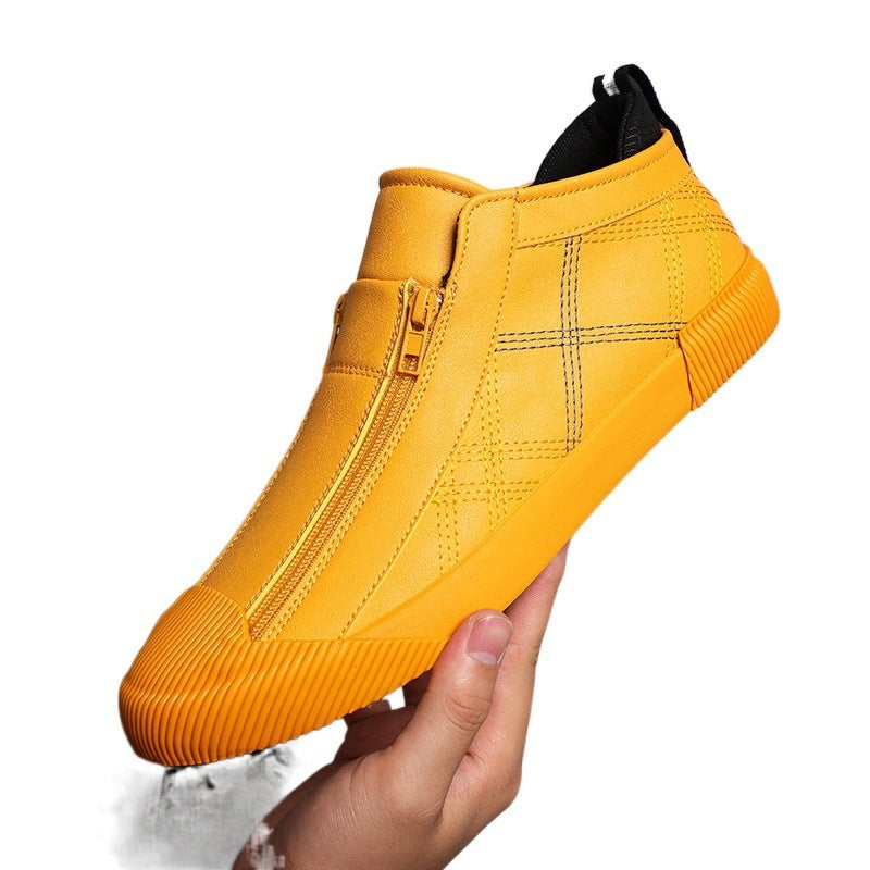 Leather Shoes Breathable Casual Fashion Low-top Sneakers - D&A
