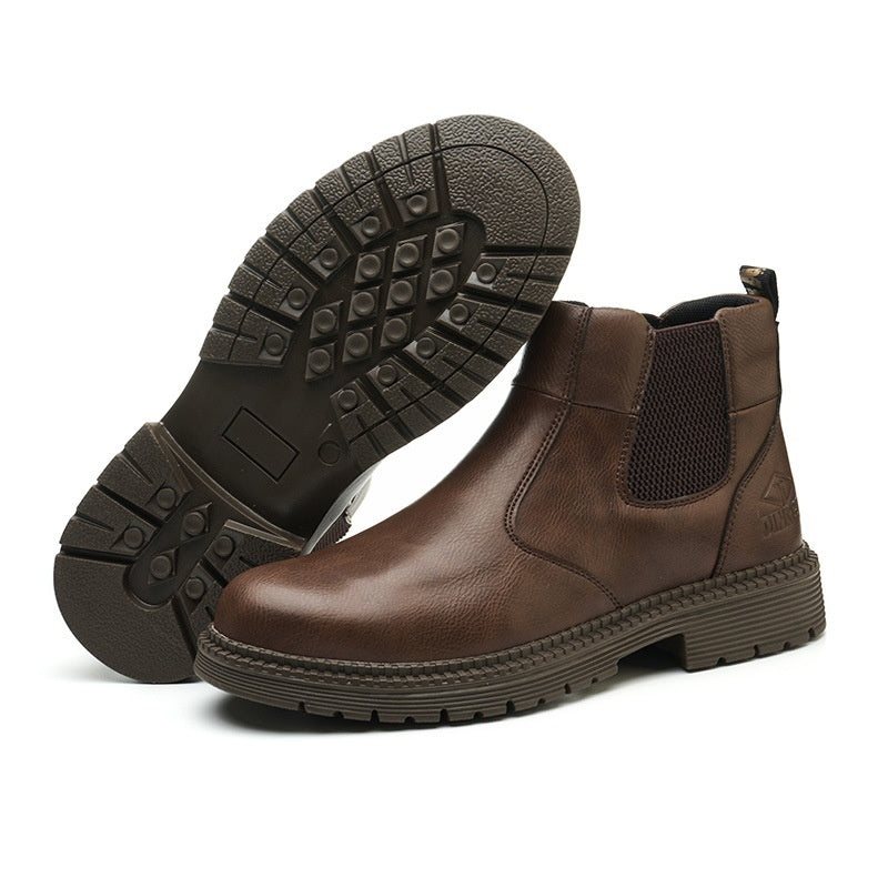 Men's High-top Labor Protection Shoes Khaki - D&A