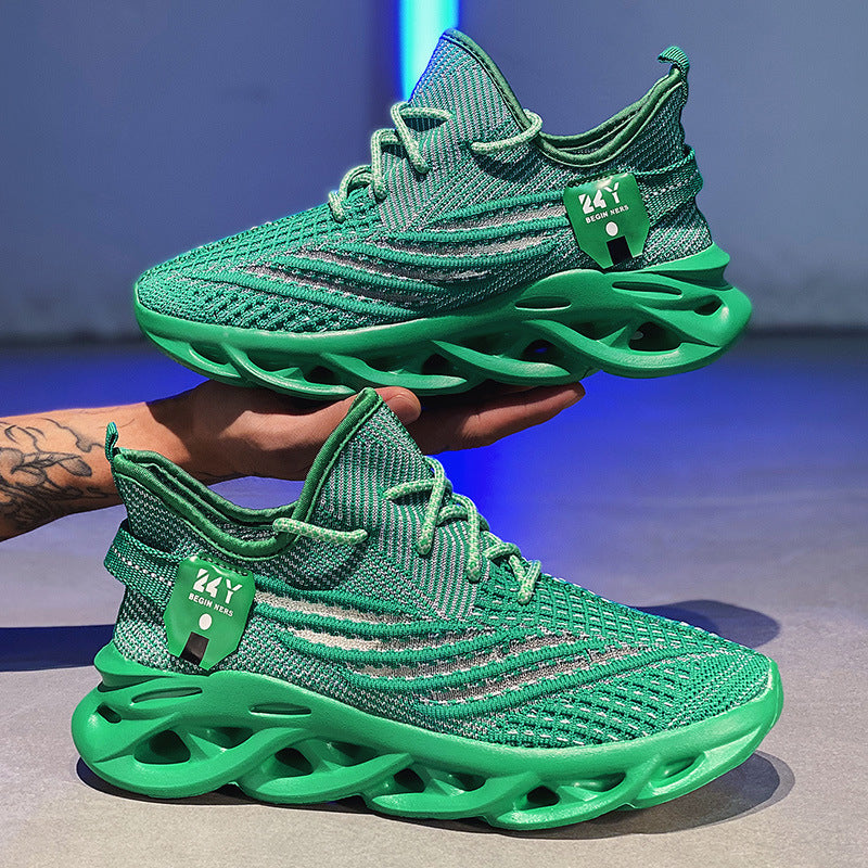 Flyknit Breathable Casual Sneaker Men's Mesh Surface Platform Running Shoes - D&A