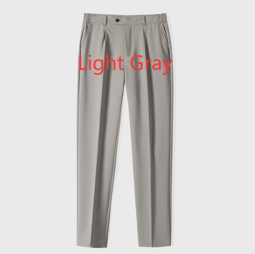 Business Anti-Wrinkle Non-ironing Suit Pants Men's Drape Light Gray - D&A