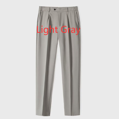 Business Anti-Wrinkle Non-ironing Suit Pants Men's Drape Light Gray - D&A